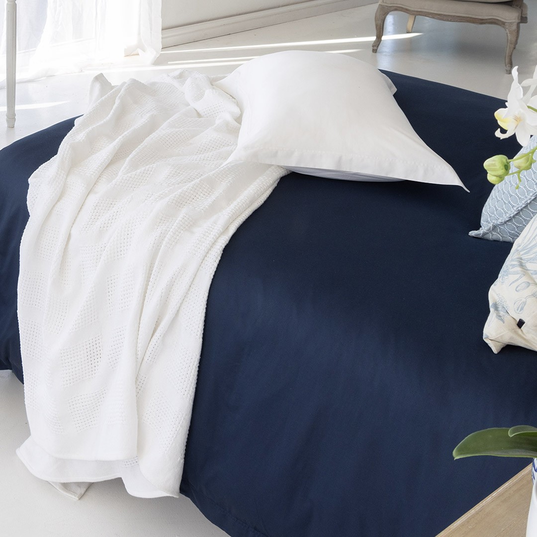 Oxford Midnight Blue 300tc Egyptian Cotton Duvet Cover Set Volpes
