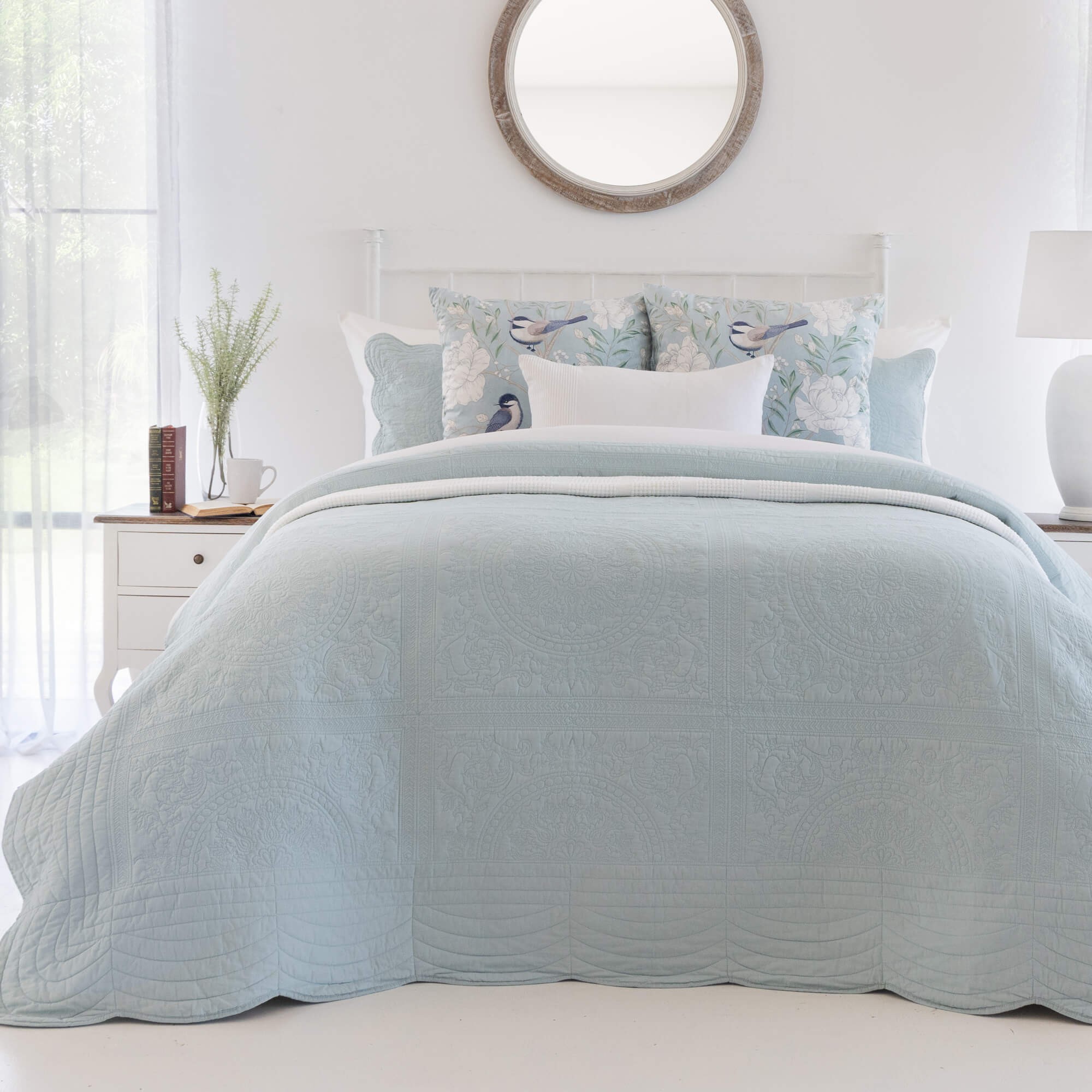 Bianca Duck Egg Quilt Set Volpes