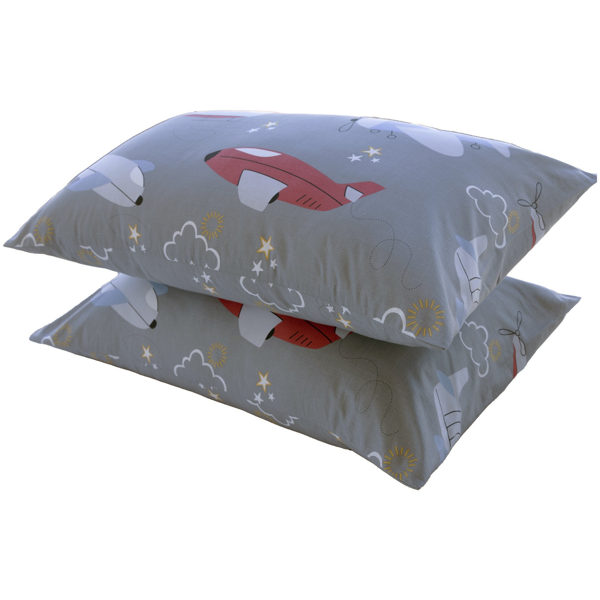 Jumbo Grey Pillowcase Pair Volpes