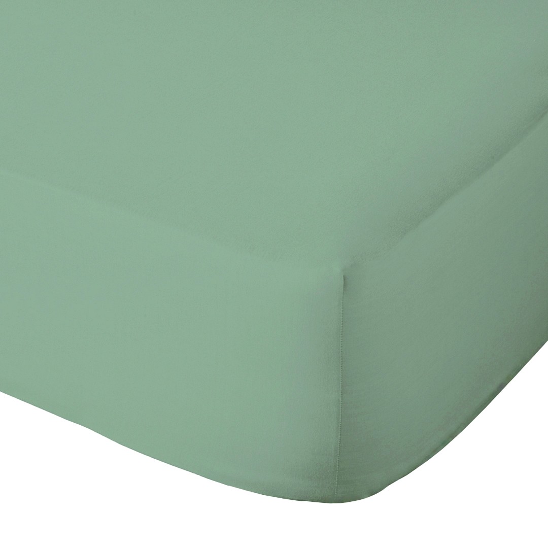 Sage Cotton 200tc Fitted Sheet Volpes
