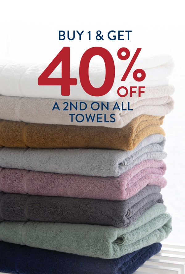 40% off 2nd All Towels